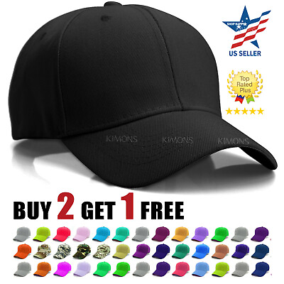 #ad Solid Plain Baseball Cap Trucker Camo Blank Hat Ball Men Women Adjustable VC $5.99