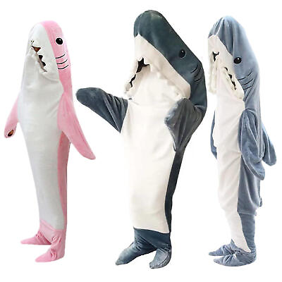 #ad Hooded Shark Pajamas Party Animal Pajamas Unisex For Adults Kids $47.74