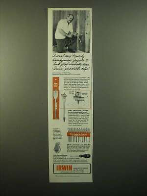 #ad 1980 Irwin Ad Micro Dial Bits Chalk Line Reel Box and Screw Starter $19.99