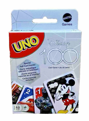 #ad Mattel UNO Disney 100 Card Game w SPECIAL MYSTERY FOIL CARD $14.95