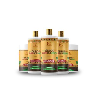 #ad Hemerson dos Cachos Oleos Africanos Curly Hair African Oils Treatment Kit 5x1 Lt $160.00