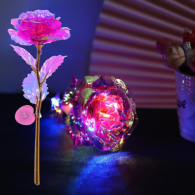 #ad Colorful Luminous Rose Artificial LED Light Flower Uniques Gifts For Girls $6.26