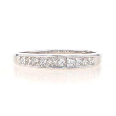 #ad White Gold Diamond Wedding Band 14k Princess .50ctw Channel Set Ring $399.99