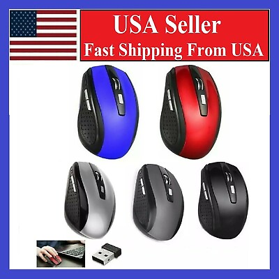 #ad #ad 2.4GHz Wireless Optical Mouse Mice amp; USB Receiver For PC Laptop Computer DPI USA $5.88