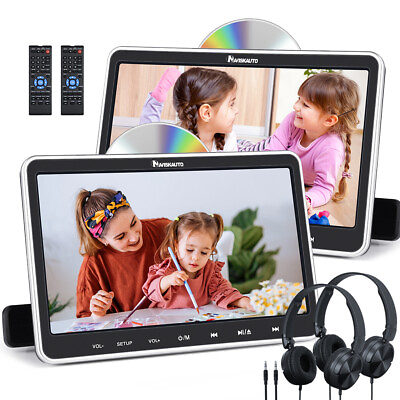 #ad ONE PAIR 10.1quot; Screen Headrest Car DVD Players HDMI Region Free Memory Headphone $188.27