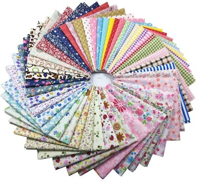 #ad 50pcs 12 x12 Inch Cotton Fabric Craft Square Precut Patchwork Sheets Quilting $24.99