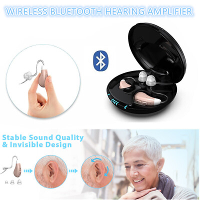 #ad Second Hand Used Bluetooth Hearing Aid Rechargeable Digital Amplifier BTE US $67.90