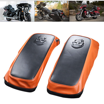#ad Saddlebag Lids Covers Orange Waterproof For Harley Touring Electra Street Glide $38.89