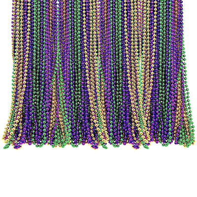#ad Mardi Gras Beads 30 Pcs Colorful Assorted Beaded Necklace Metallic Colors Party $26.83