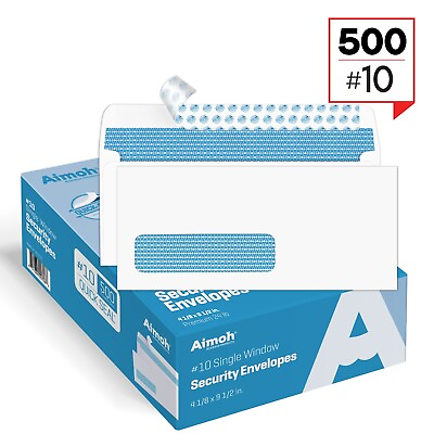 #ad #ad 500 #10 Single Left Window SELF Seal Security Envelopes Super Strong Quick Sea $23.99