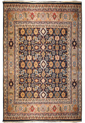 #ad 8#x27; x 10#x27; BLACK Hand Knotted India Mahal Wool Rug #F 5568 $844.00