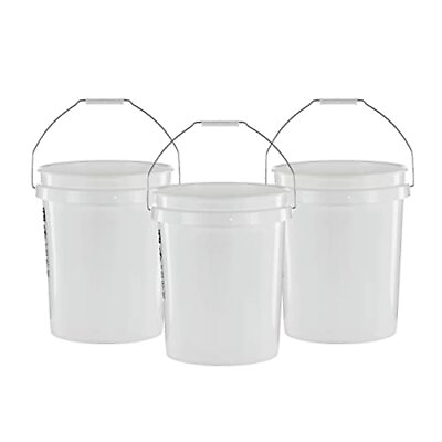 #ad 5 Gallon Bucket Heavy Duty Plastic Bucket Comfortable Handle Easy to Clean... $38.12