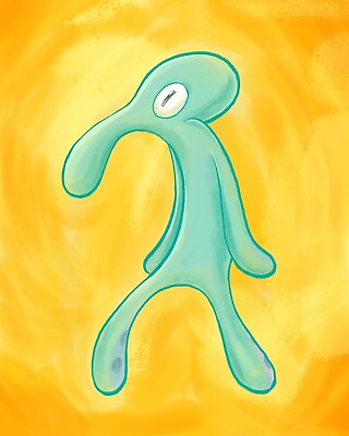 #ad Bold And Brash Decal Poster Painting style print Squidward Spongebob square 681 $15.99