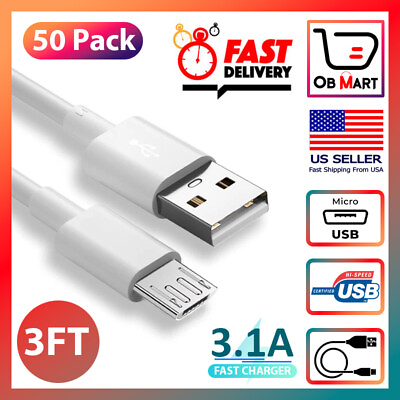 #ad Heavy Duty Micro USB Fast Charger Data Cable Cord For Samsung Android HTC LG Lot $9.99