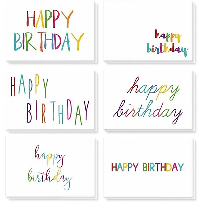 #ad 48 Pack Blank Birthday Cards with Envelopes for Kids Adults 6 Designs 4 x 6quot; $15.99