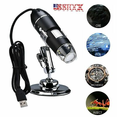 1000X 8LED 10MP USB Digital Microscope Endoscope Magnifier Camera w Stand US $15.59