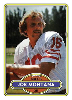 #ad 1980 Joe Montana Custom Football Card $3.35