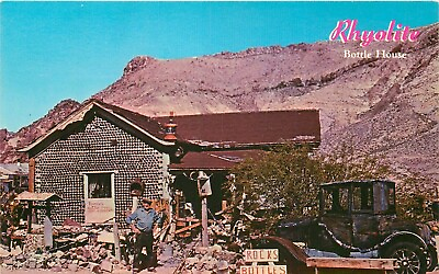 #ad Postcard 950s Nevada Rhyolite Famous Bottle House mining Western 23 11814 $9.61
