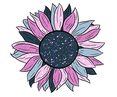3” Beautiful Purple Sunflower Stickers Flower Power Pedals Glitter Laptop Peace $3.94