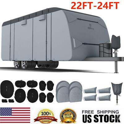 #ad Travel Trailer RV Cover 7 Layers for Camper Cover 22#x27; 24#x27; Waterproof Windproof $191.43