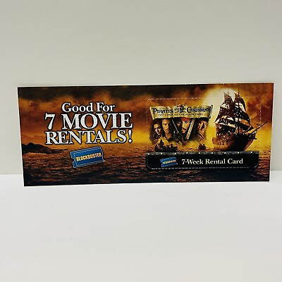 #ad Blockbuster Video 7 Week Free Rental Card Pirates Of The Caribbean Ad $15.96