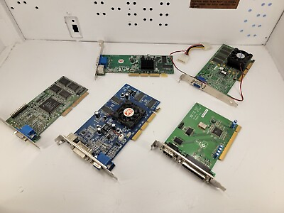#ad Lot of 5 Vintage AGP PCI Gaming Graphics Video Cards Untested $47.00