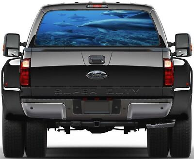 #ad Dolphins Deep Ocean Life Rear Window Decal Graphic Sticker Car Truck SUV Van 634 $31.85