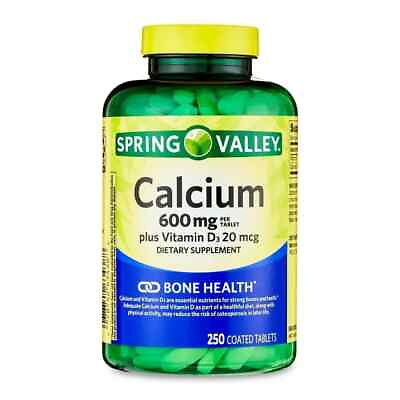 #ad Spring Valley Calcium Plus Vitamin D Tablets Dietary Supplement 600 mg 250 Ct $7.99
