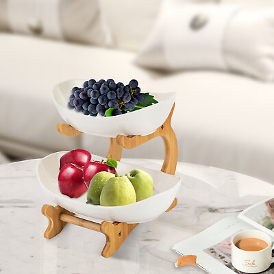 #ad Detachable Fruit Basket Rack Ceramic Bread Vegetable Bowl Stand Fruit Holder NEW $24.94