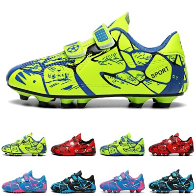 #ad Unisex Outdoor Football Shoes Comfort Breathable Boys Soccer Cleats Sports Shoes $23.70