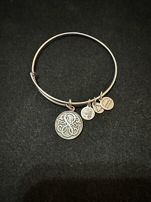 #ad 2013 Alex and Ani Silver Toned Bracelet Adjustable Path Of Life Charm $7.00