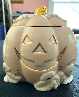 #ad Lenox Halloween My Family Treat or Trick Jar Porcelain Mint See description $24.99