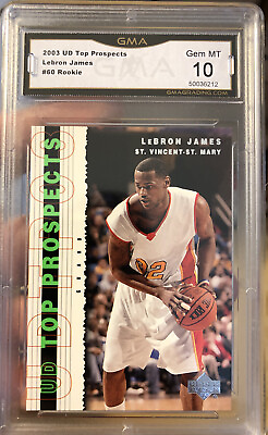 #ad LeBRON JAMES Rookie 2003 Upper Deck Gem Mint 10 Top Prospect #60 Irish HS Lakers $79.99