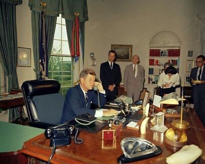 #ad President John F Kennedy White House Oval Room Deks Calling Harry Truman 8x10 Pi $3.99