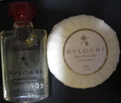 #ad LOT 2 Bvlgari Eau Parfumee au the rouge shampoo 1.5oz amp; au the blanc soap 2.6oz $23.75