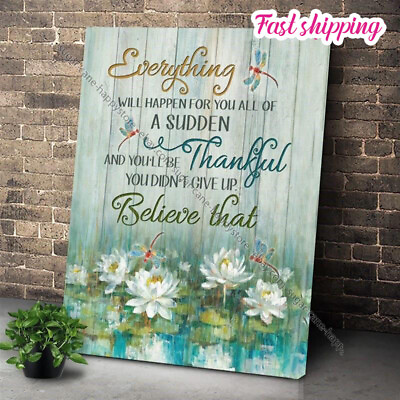 #ad Dragonfly Everything Will Happen For You All Of A Sudden Poster Wall Art Ver... $19.52