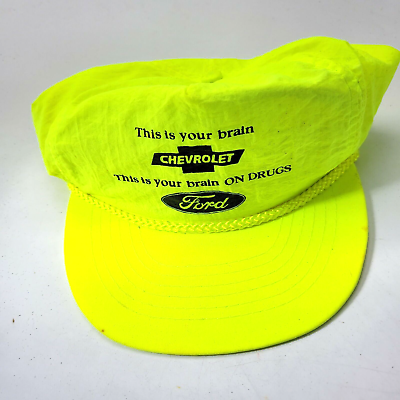 #ad This is your brain Chevrolet Ford Your Brain On Drugs Hat Cap Green Snapback G7D $8.99