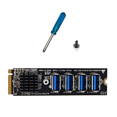 #ad 4 Ports USB 3.0 PCI E Riser Card M.2 M to PCIE Extender Riser Expansion Card g $19.99