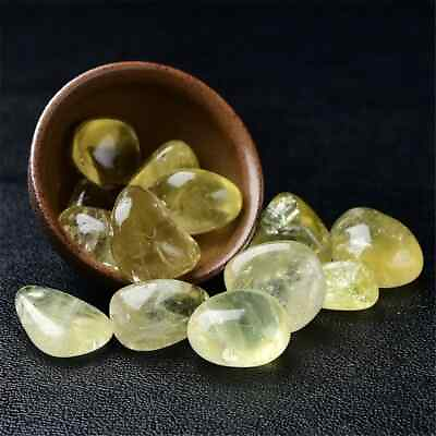 #ad Natural Yellow Citrine Tumble Pocket Stone Rock Chakra Crystal Mineral Specimens $7.60
