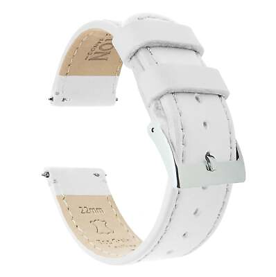 #ad Samsung Galaxy Watch4 White Leather Stitching Watch Band Watch Band $28.99