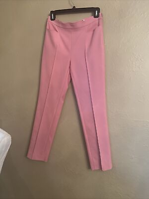 #ad Akris Punto Franca Gabardine Pink Side Zip Ankle Pant New Size 2 $139.00