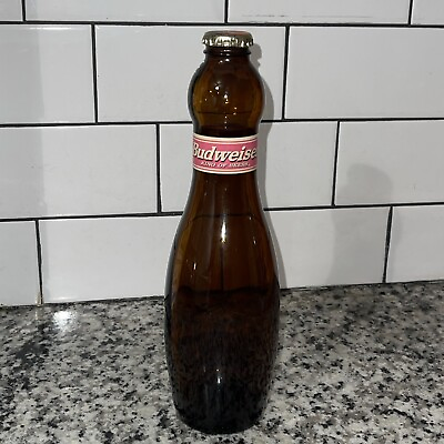 #ad Collectible Budweiser Bowling Pin Style Shaped Beer Bottle 1997 Empty $10.00