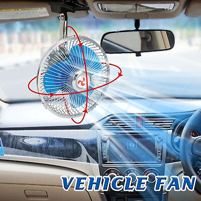 #ad 12V 7 Inch Cooling Fan Auto Oscillating Clip Cooling Fan Rotates Trucks and RVs $21.95