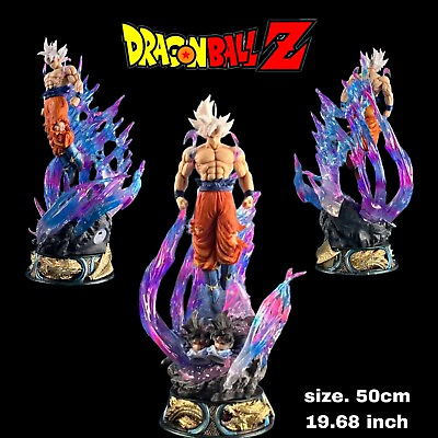 #ad Dragon Ball Ultra Instinct Goku Led Anime PVC Figure Collection NEW 50cm $225.00