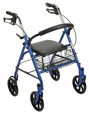 #ad Rollator Walker with Seat for Seniors 8quot; Wheels Walker Lightweight Adjustable $74.95