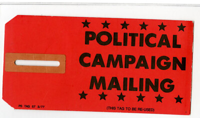 #ad US Political Early Old Campaign Mailing Tag $34.45