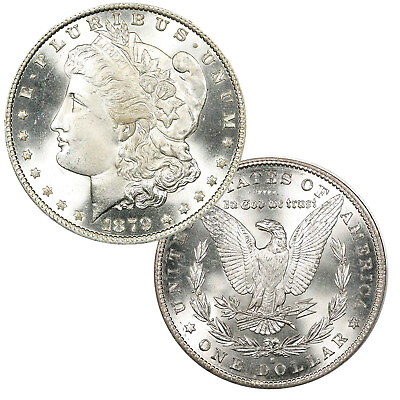 #ad 1879 S Morgan Silver Dollar $1 Brilliant Uncirculated BU 90% Silver $132.06