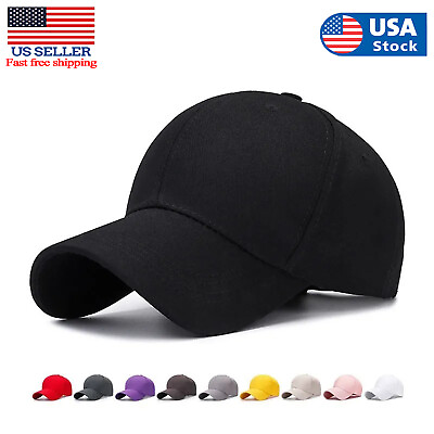 #ad Cotton Baseball Cap Ball Dad Hat Plain Solid Washed Men Women Adjustable VC $5.99