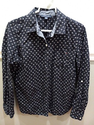 #ad USED WOMENS TOMMY HILFIGER BUTTON UP TOP BLOUSE DRESS SHIRT SIZE XS ANCHORAGE $15.99