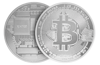 #ad 1 oz Silver Bitcoin Round .999 Silver Bullion Kitco Collector Coin $75.00